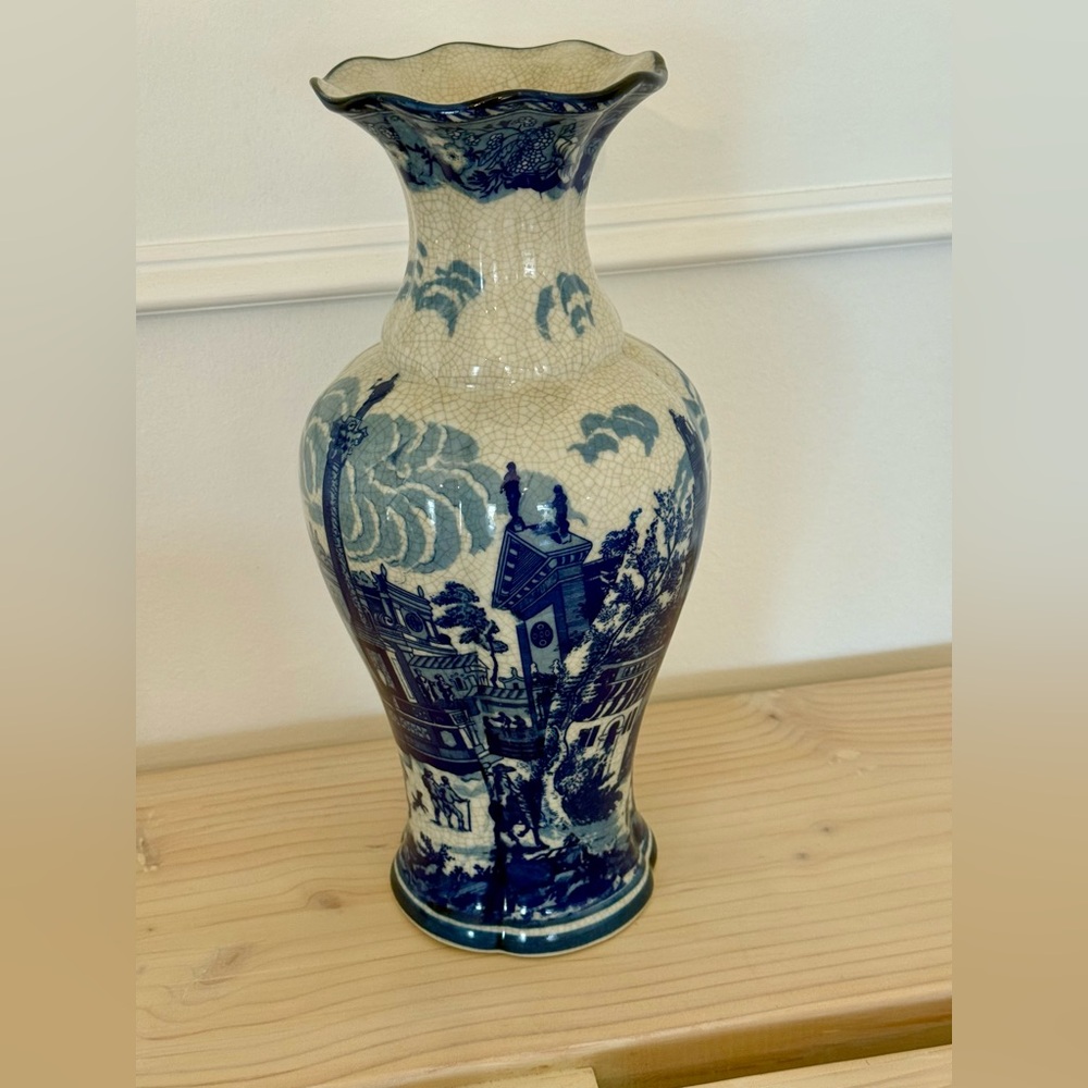 Blue and White Ceramic Vase